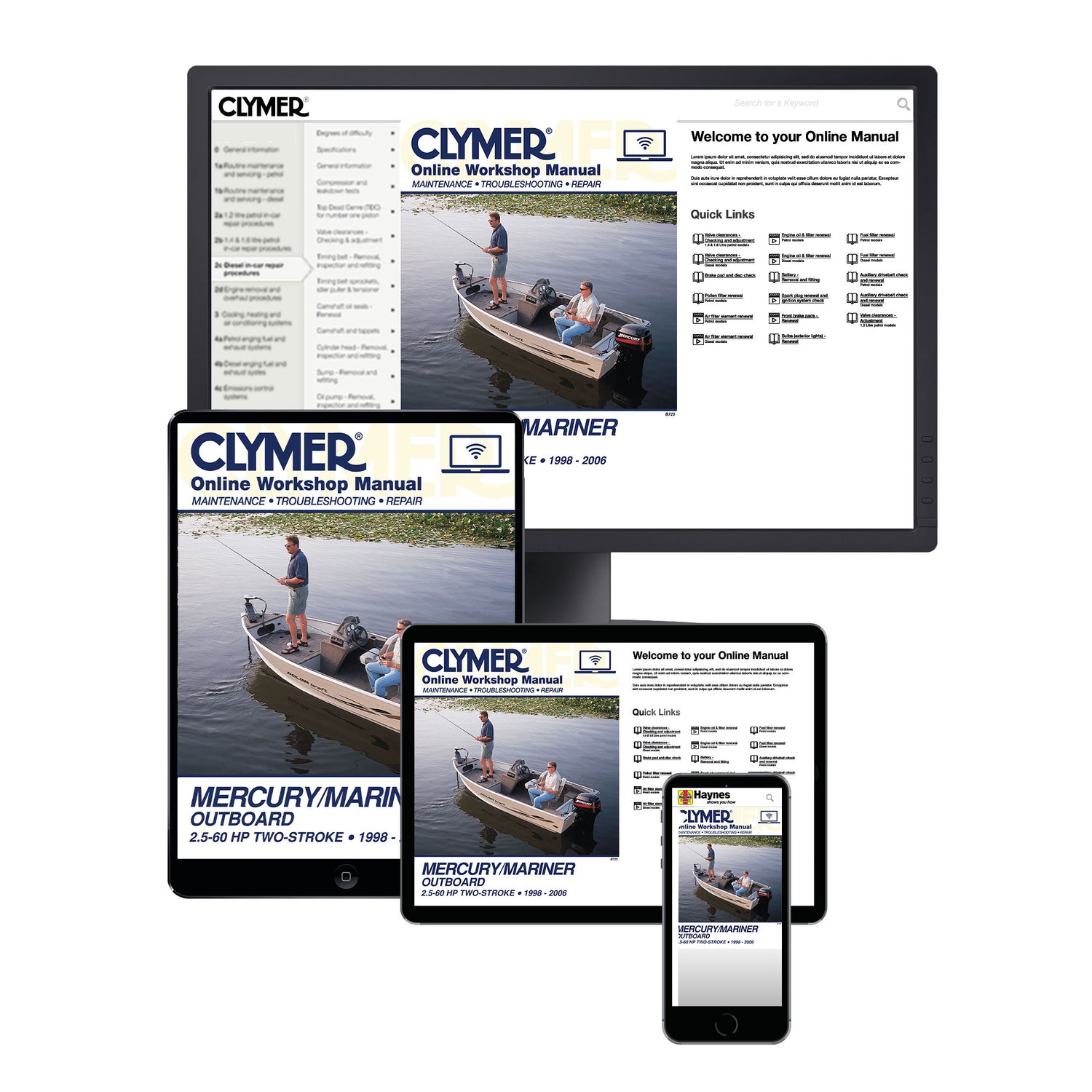 Mercury Mariner 2.5-60 HP Two Stroke Outboards (1998-2002) Service & Repair Manual