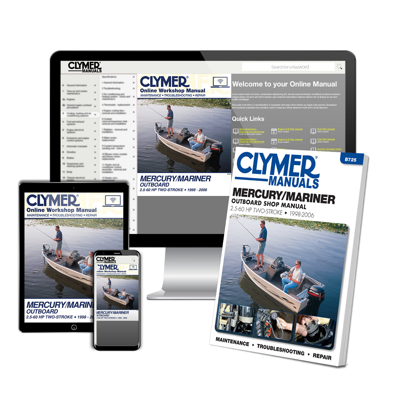 Mercury Mariner 2.5-60 HP Two Stroke Outboards (1998-2002) Service & Repair Manual