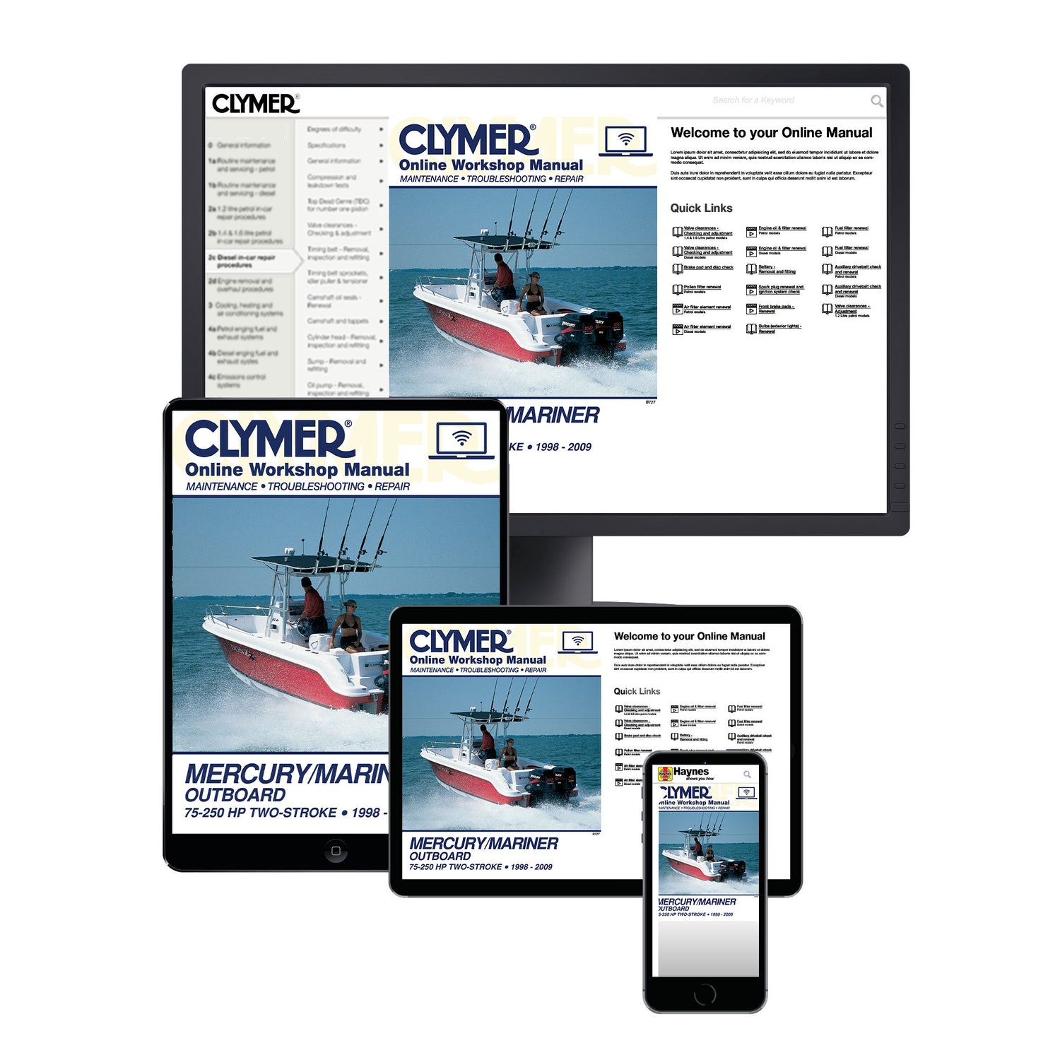 Mercury Mariner 75-250 HP 2-Stroke Outboard (1998-2009) Service & Repair Manual