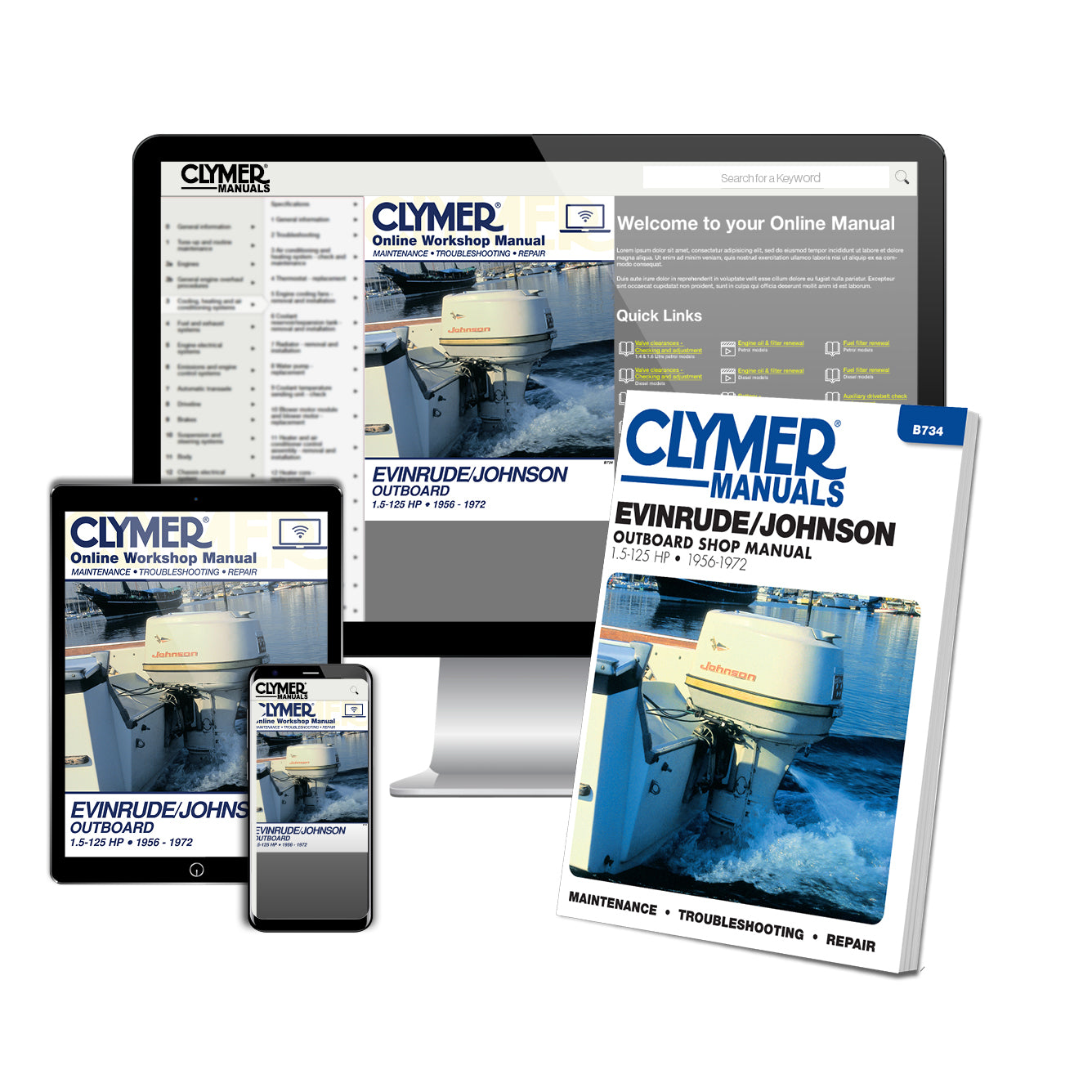 Evinrude Johnson Outboard Marine Engine (1956-1972) Service & Repair Manual