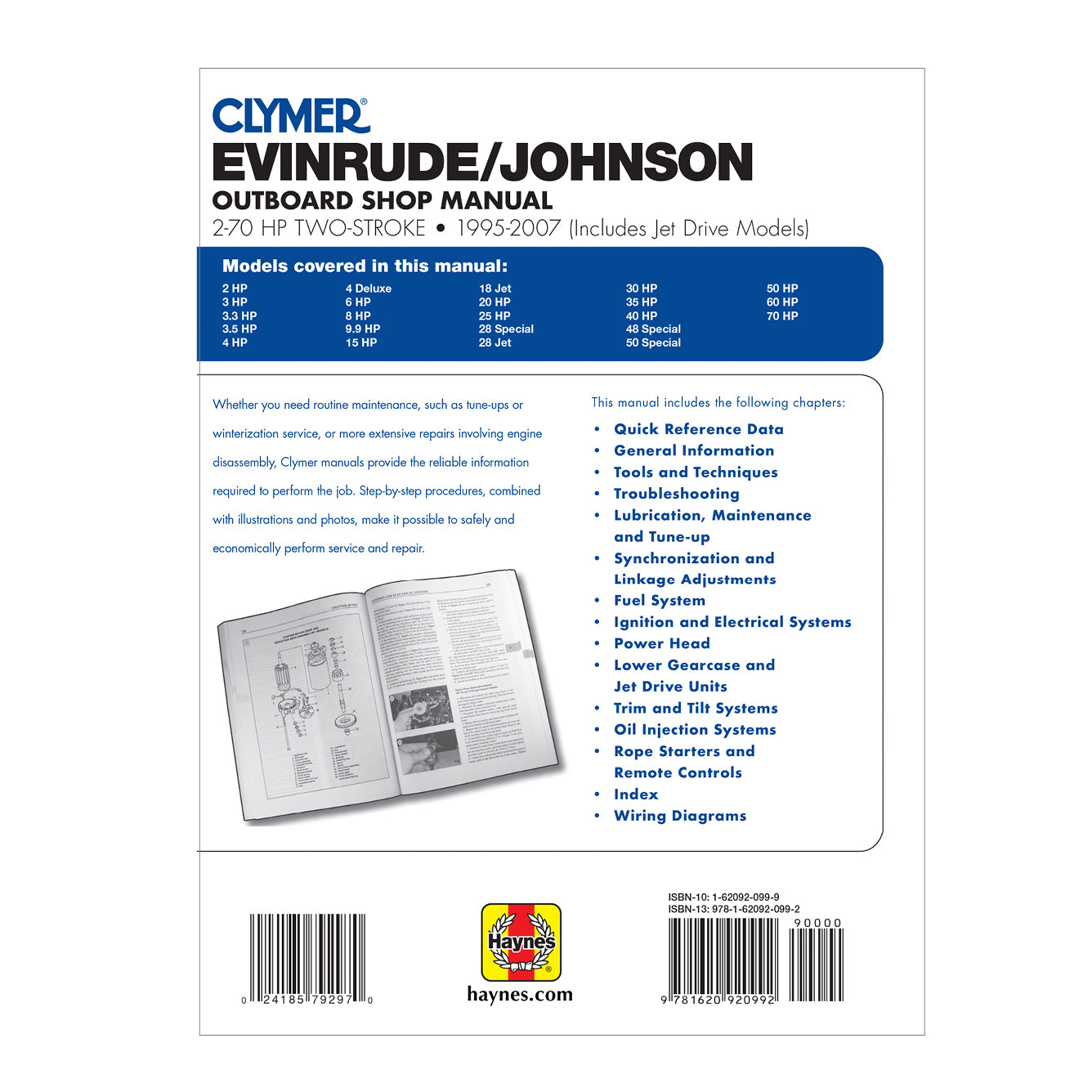 Evinrude/Johnson 2-70 HP 2-Stroke Outboards Includes Jet Drive Models (1995-2007) Service & Repair Manual