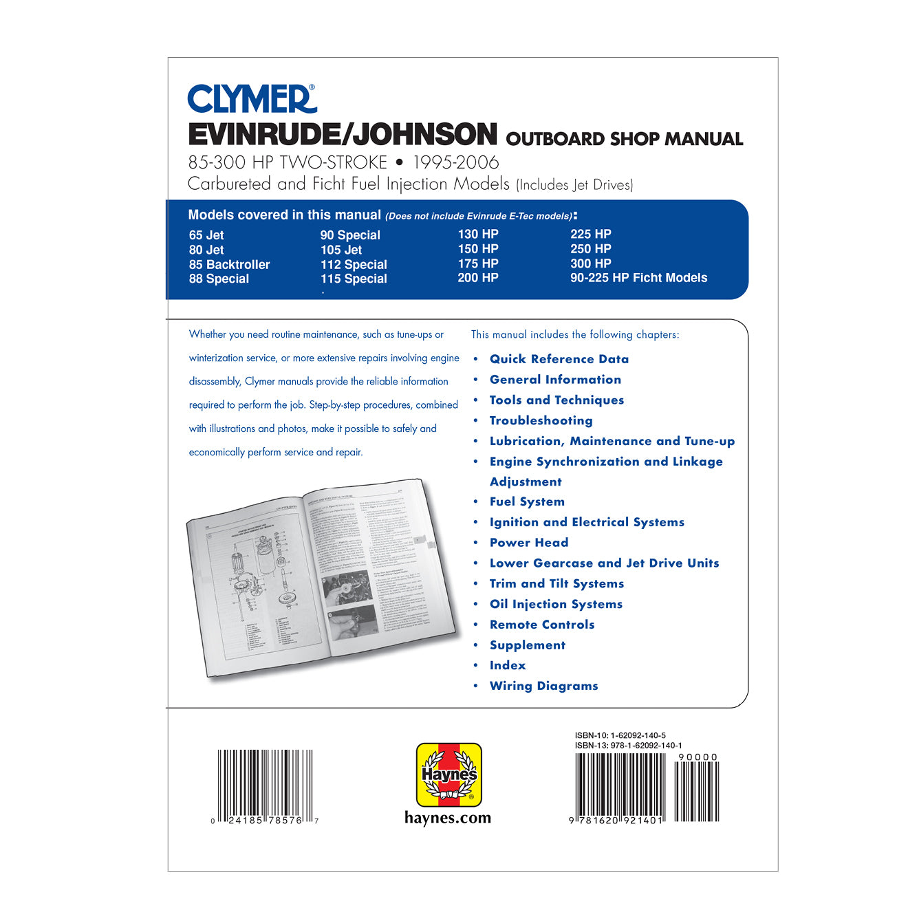 Evinrude/Johnson 85-300 HP 2-Stroke Outboards Carbureted & Ficht Fuel Injection Models (1995-2006) Service & Repair Manual