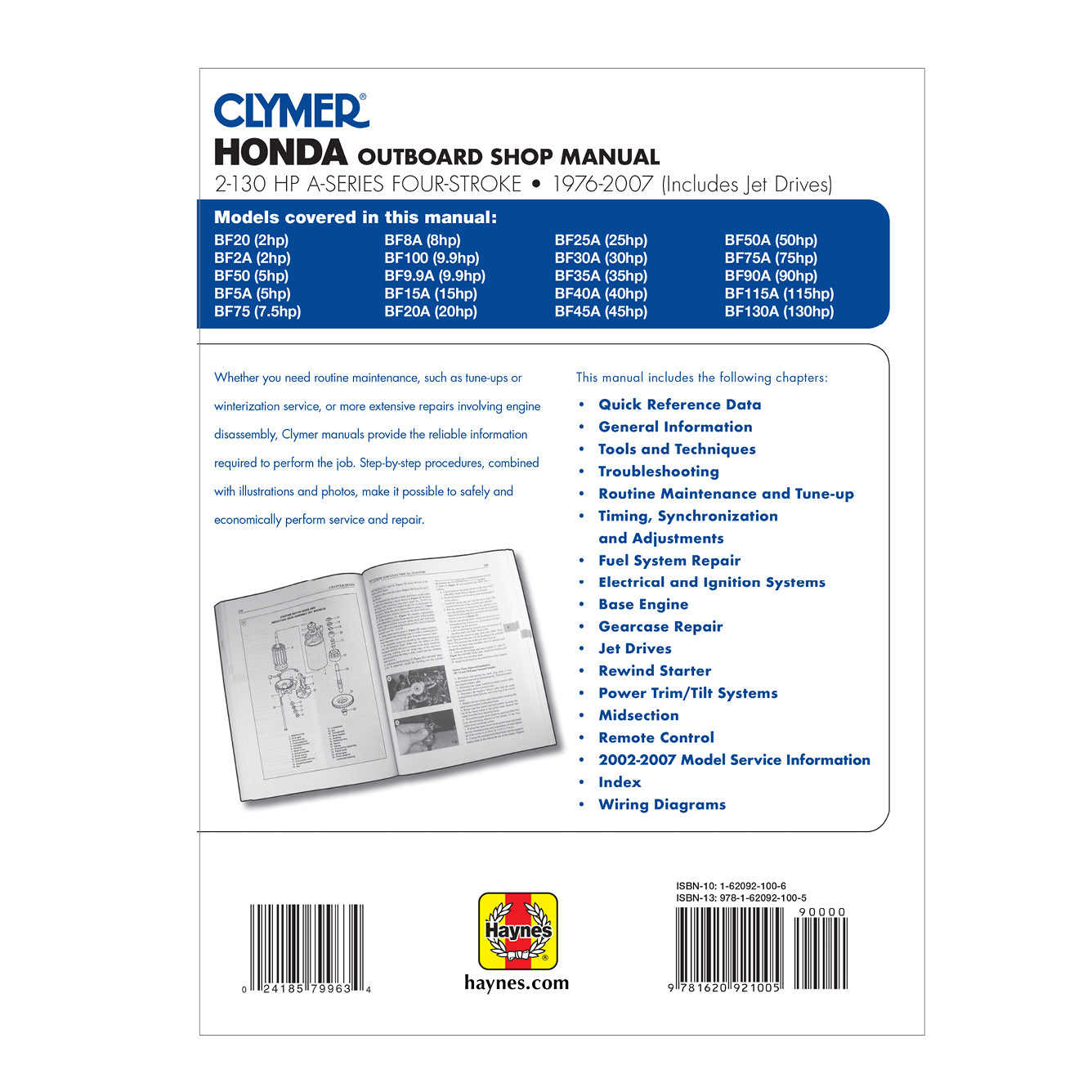 Honda 2-130 HP 4-Stroke Outboards Includes Jet Drives (1976-2005) Service & Repair Manual