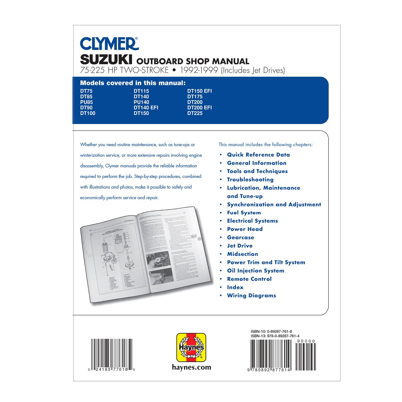 Suzuki 75-225 HP 2-Stroke Outboard & Jet Drive (1992-1999) Service Repair Manual