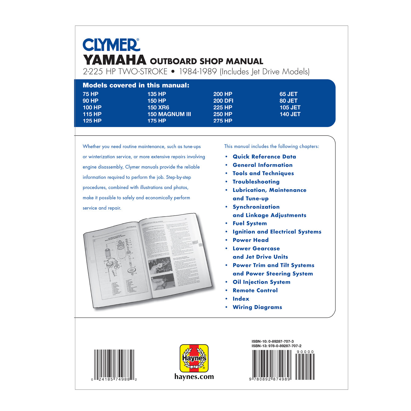 Yamaha 2-225 HP 2-Stroke Outboards & Jet Drives (1984-1989) Service & Repair Manual