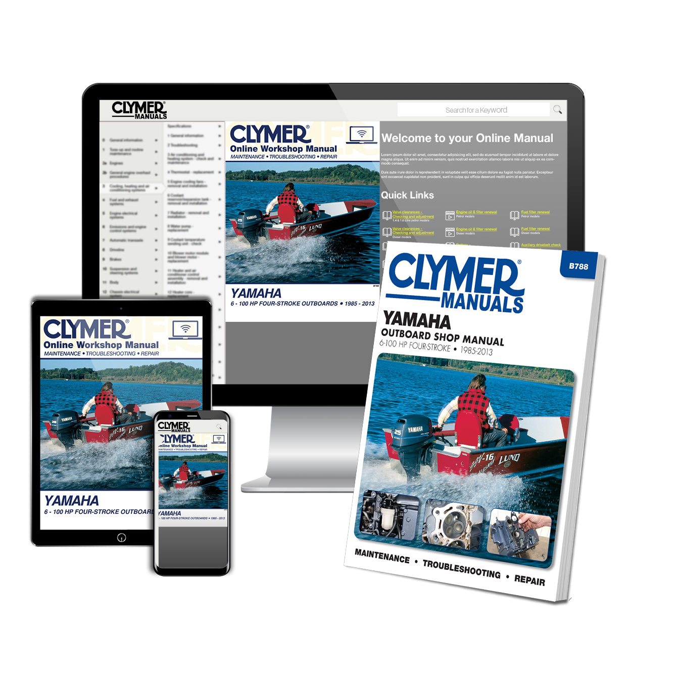 Yamaha 9.9-100 HP 4-Stroke Outboards (1985-2013) Service & Repair Manual