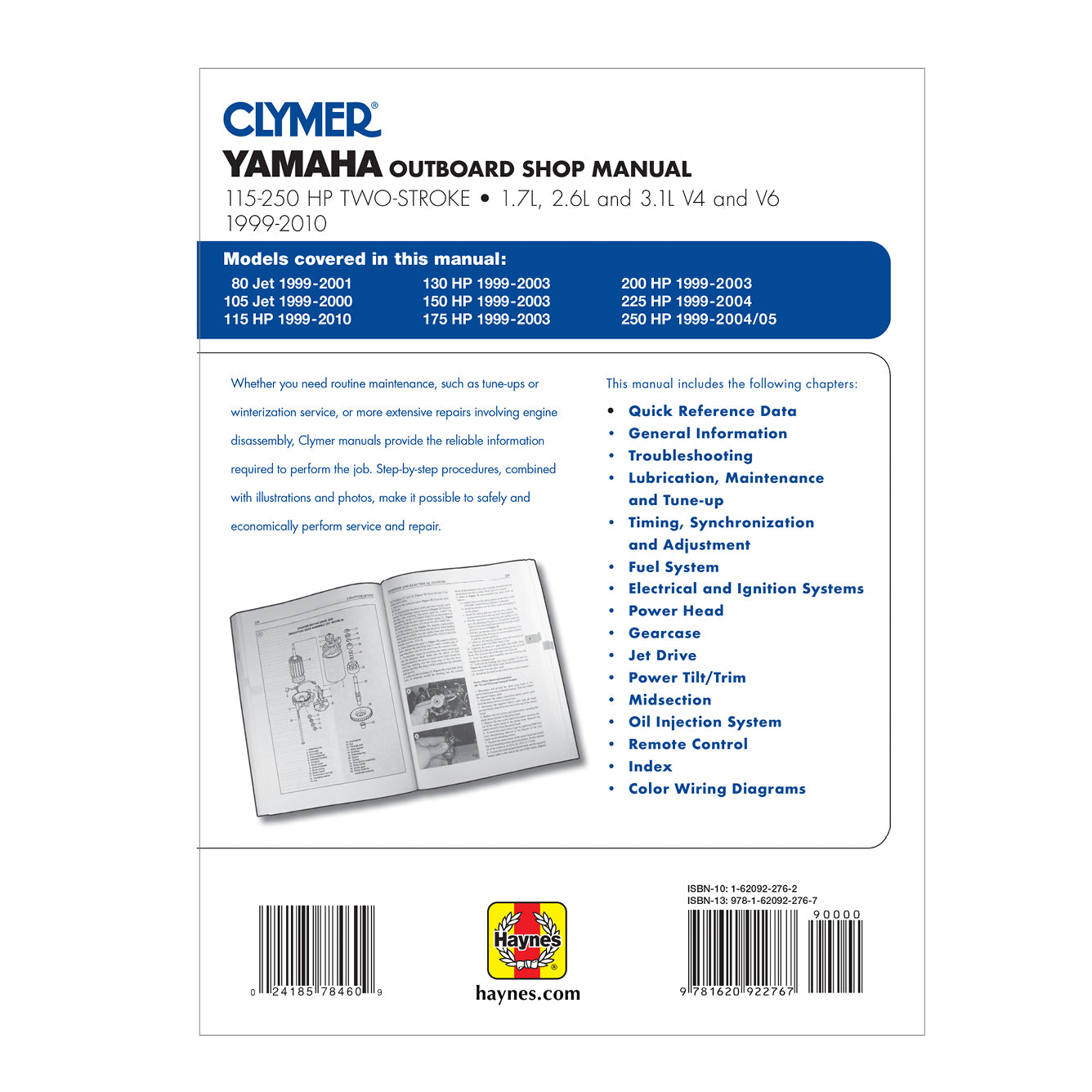 Yamaha 115-250 HP 2-Stroke Outboard & Jet Drives (1999-2010) Service & Repair Manual