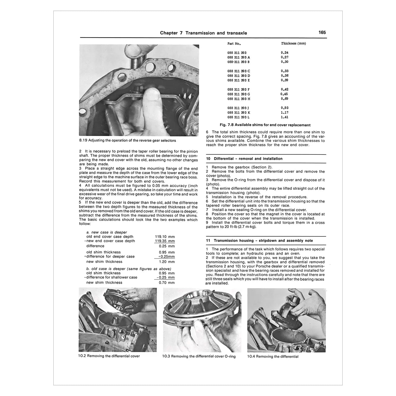 Technical manual page with text and images of mechanical components