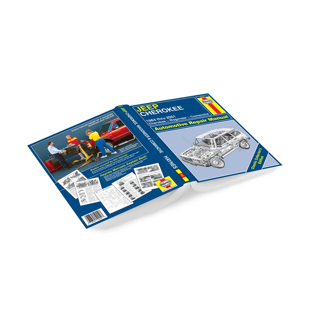 Jeep Cherokee automotive repair manual on a white background