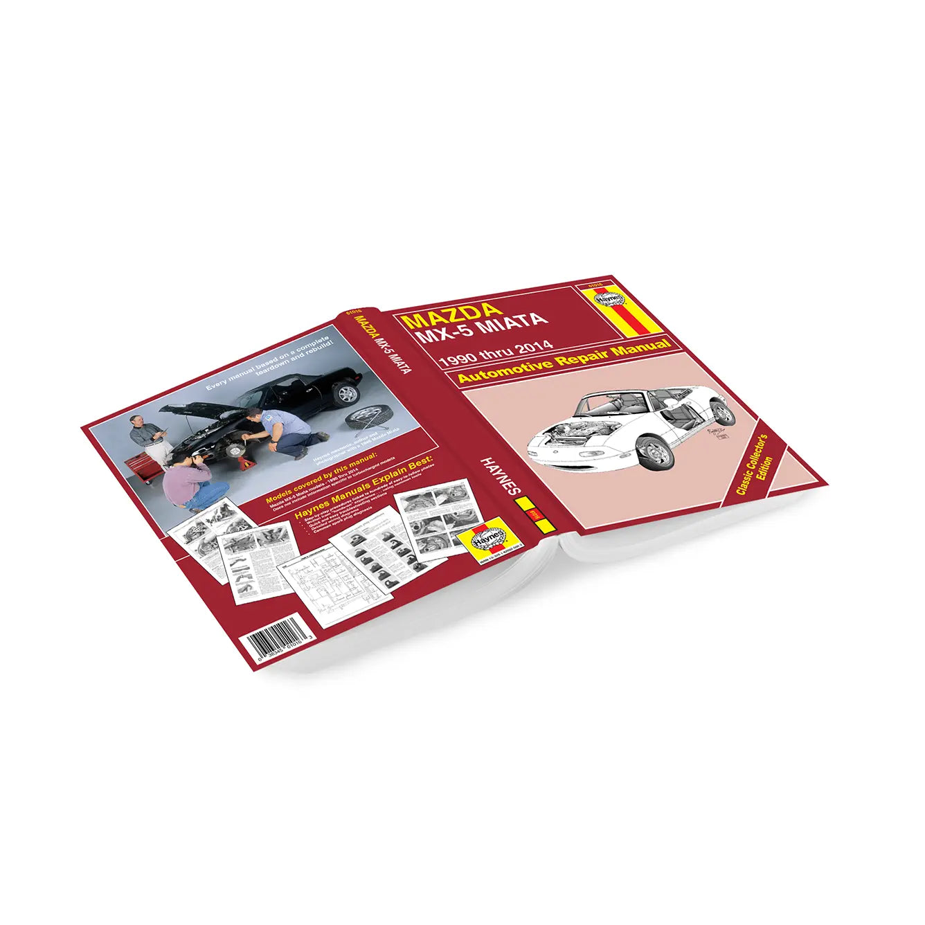 Haynes automotive repair manual for Mazda MX-5 Miata on a white background