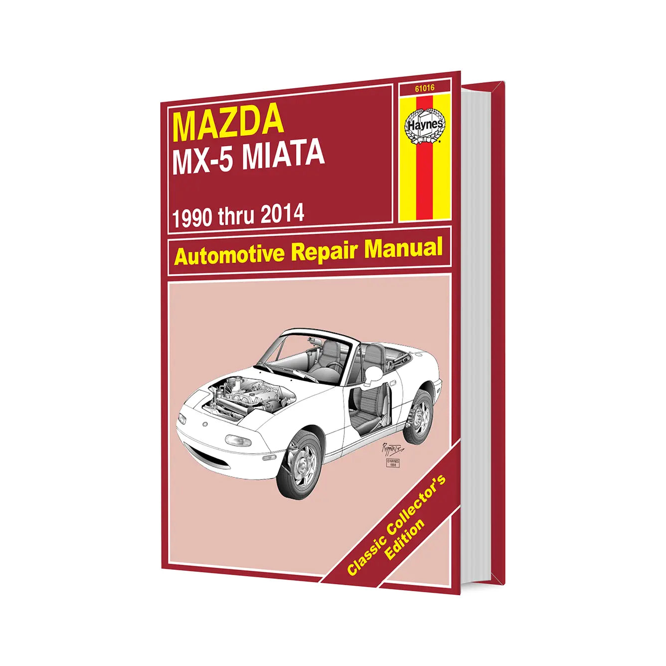 Mazda MX-5 Miata automotive repair manual on a white background
