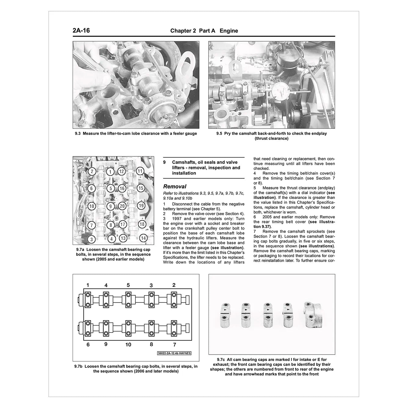 Technical manual page with engine diagrams and text on a white background