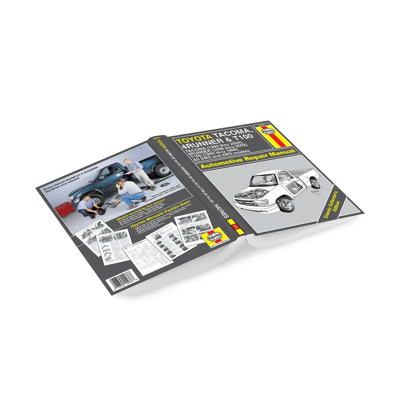 Automotive repair manual for Toyota Tacoma on a white background