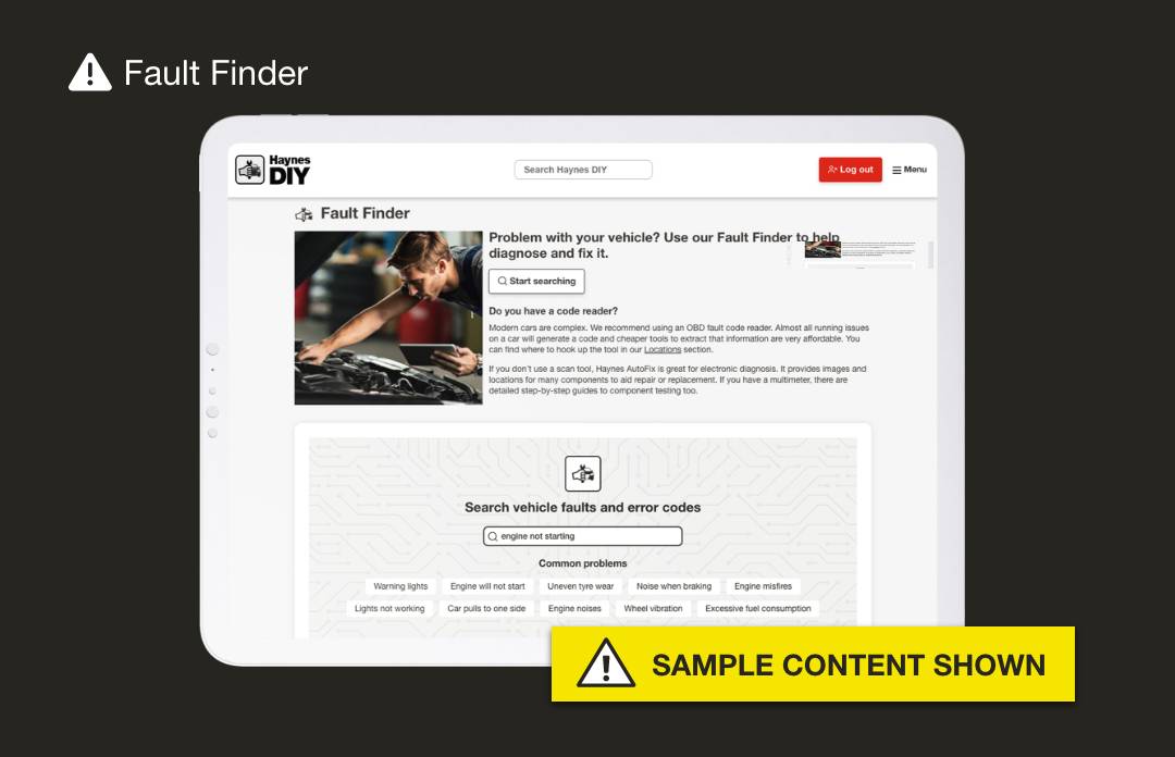 Haynes DIY Online Fault Finder