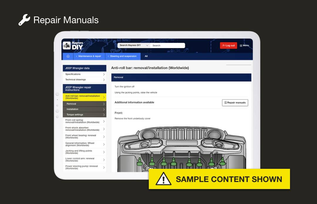 Haynes DIY Online Repairs Sample Content
