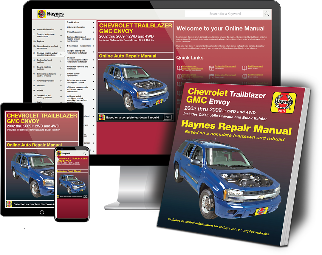 evenflo trailblazer manual Chevrolet TrailBlazer, TrailBlazer EXT, GMC Envoy, GMC Envoy XL, Oldsmobile Bravada & Buick Rainier with 4.2L, 5.3L V8 or 6.0L V8 engines (02-09) Haynes Repair Manual – Haynes Manuals North America