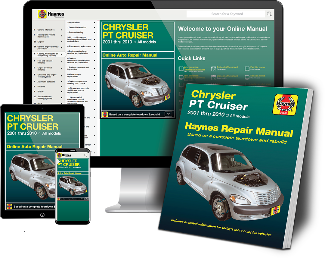 Chrysler PT Cruiser 2001 thru 2010 Haynes Repair Manual Book and Online Bundle