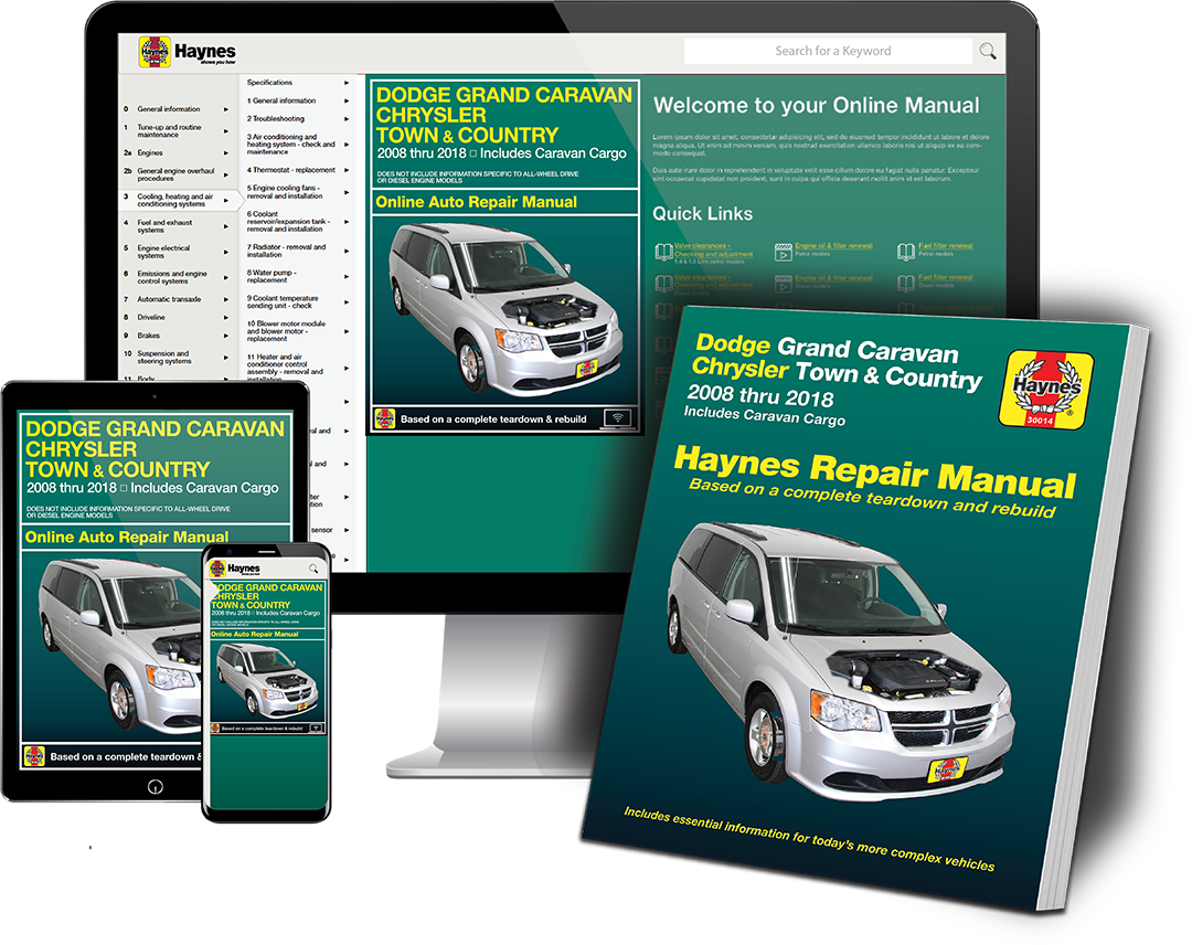 Dodge Grand Caravan Chrysler Town and Country 2008 thru 2018