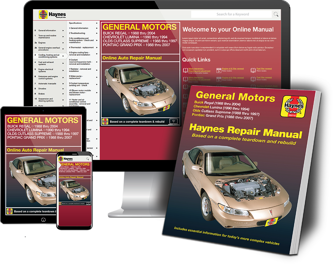 General Motors Haynes Repair Manual Book and Online Bundle