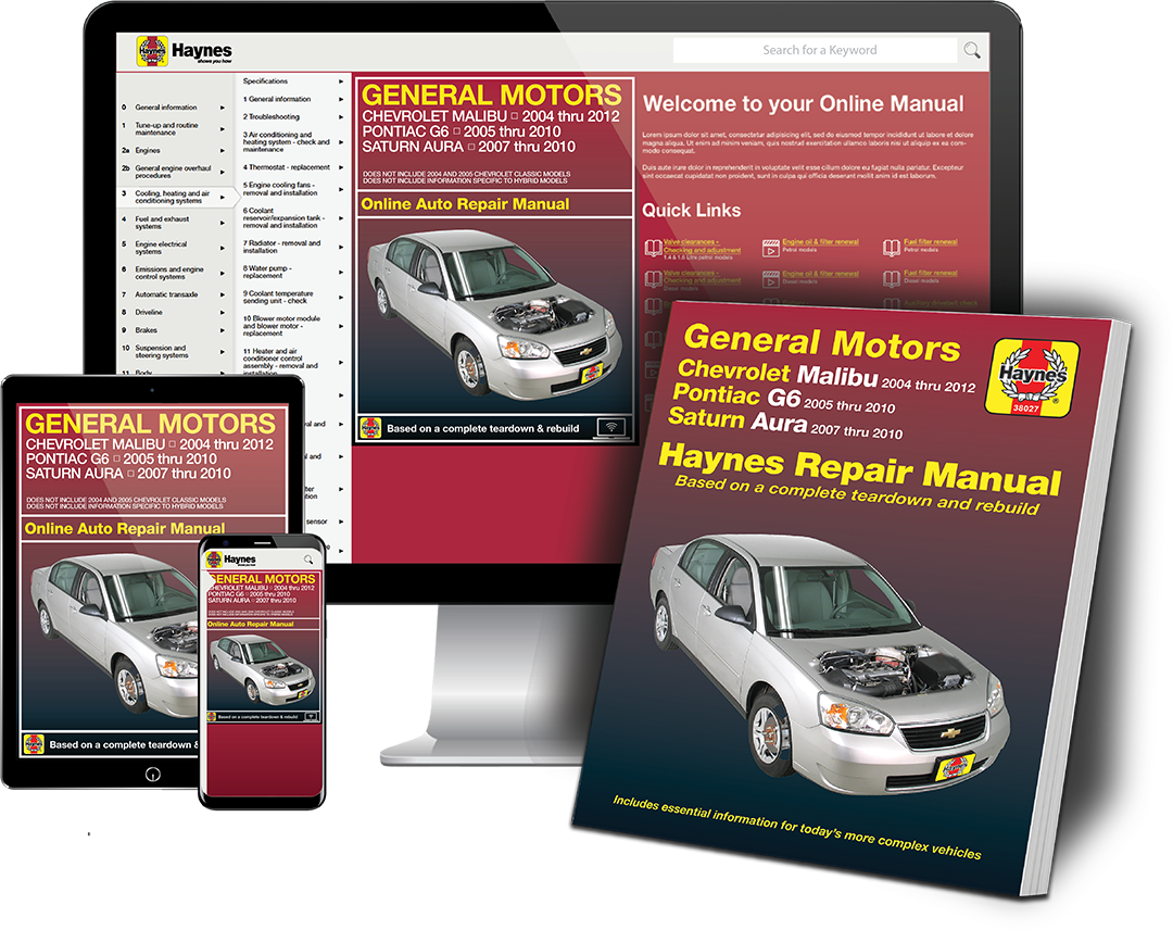 General Motors Haynes Repair Manual Book and Online Bundle