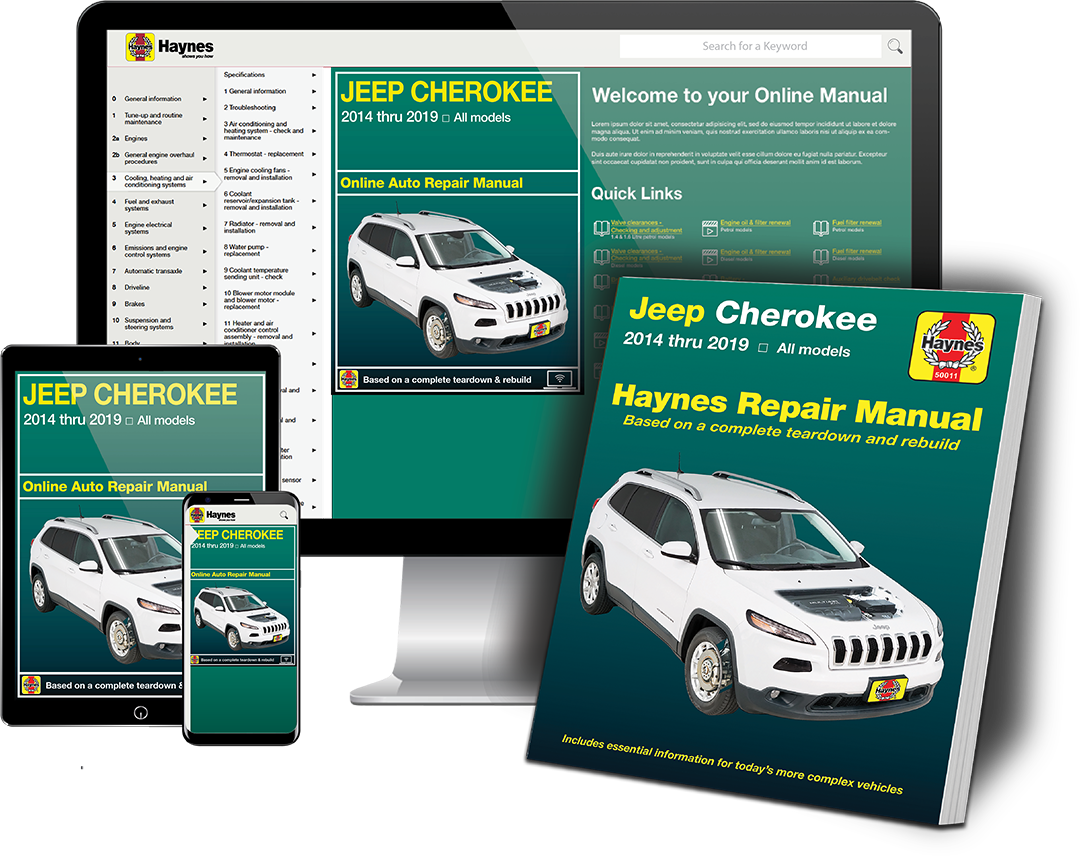 Jeep Cherokee 2014 thru 2019 Book and Online Manual Bundle