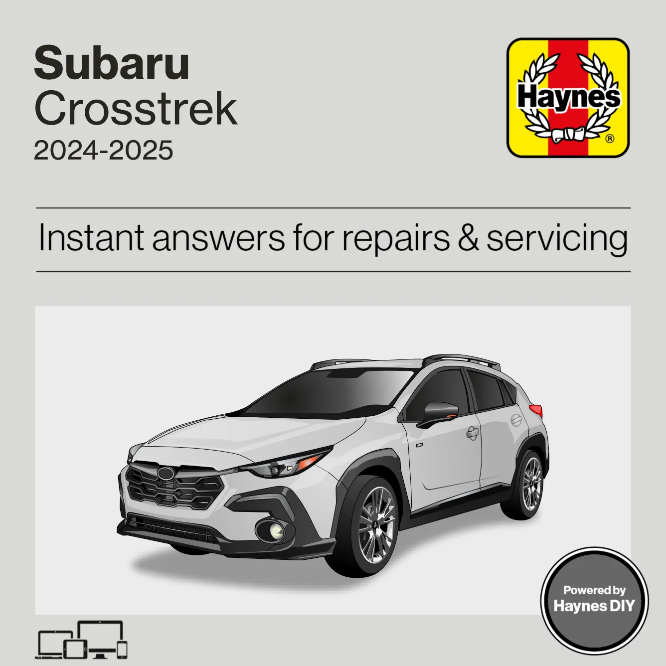 Haynes manual cover for Subaru Crosstrek major repairs and servicing, 2024-2025.
