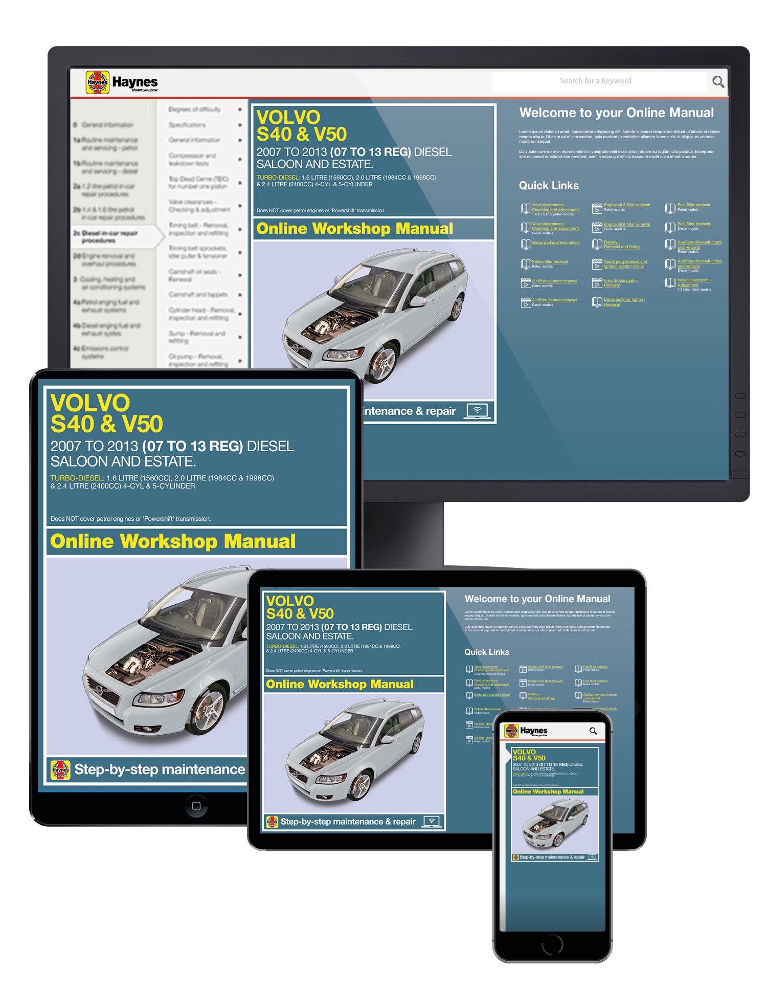 Volvo S40 & V50 Diesel (07 - 13) Haynes Repair Manual