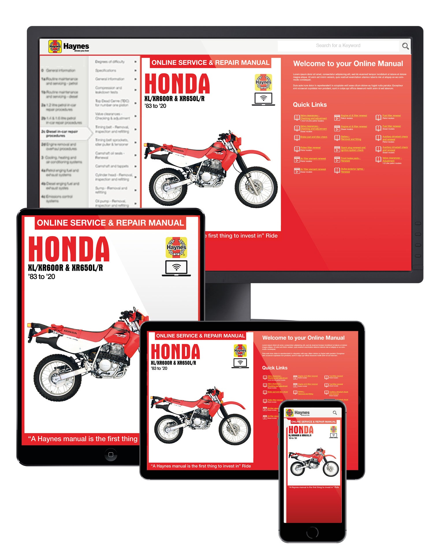 Honda XL/XR600R & XR650L/R (83-20) Haynes Repair Manual – Haynes