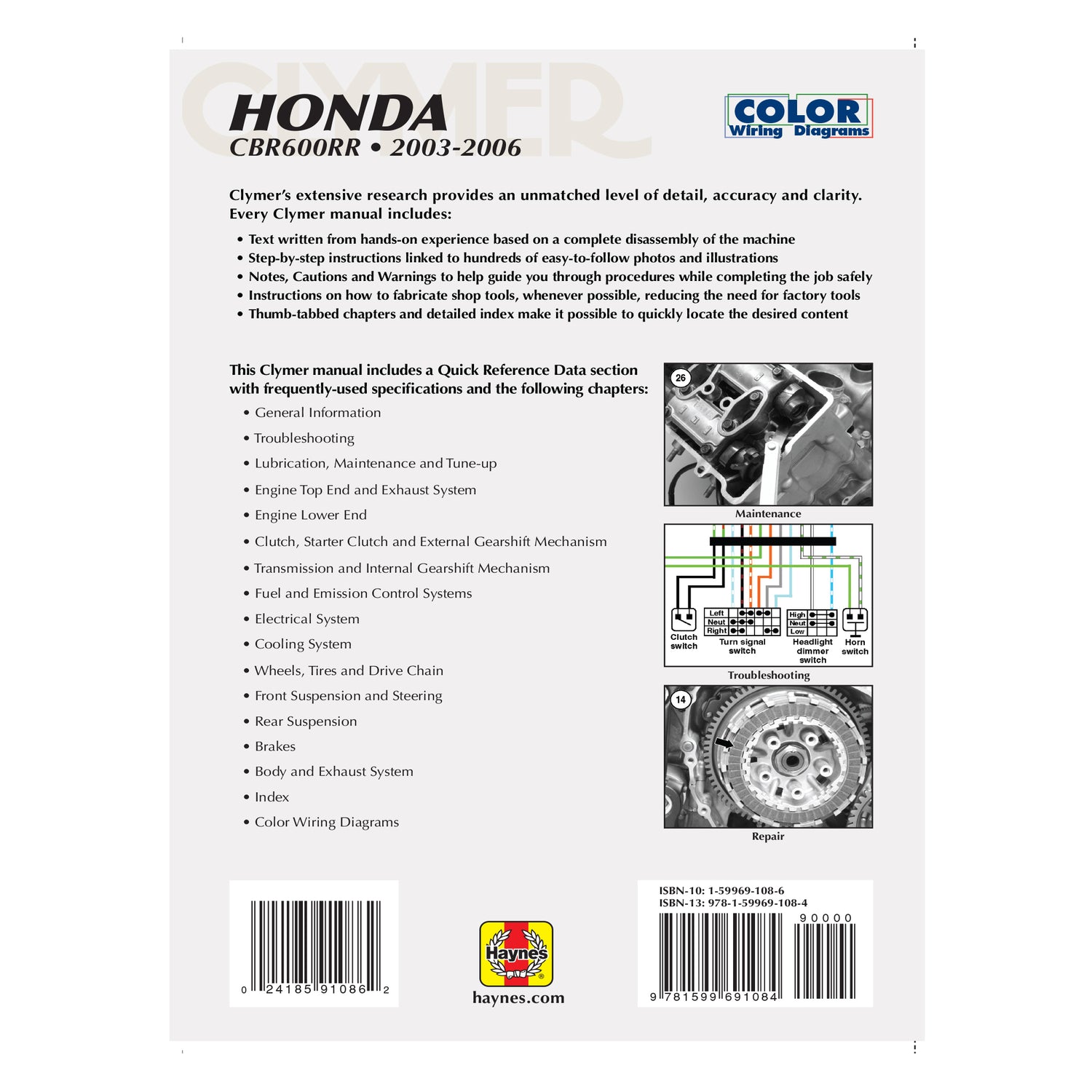 Honda CBR600RR Motorcycle (2003-2006) Service Repair Manual