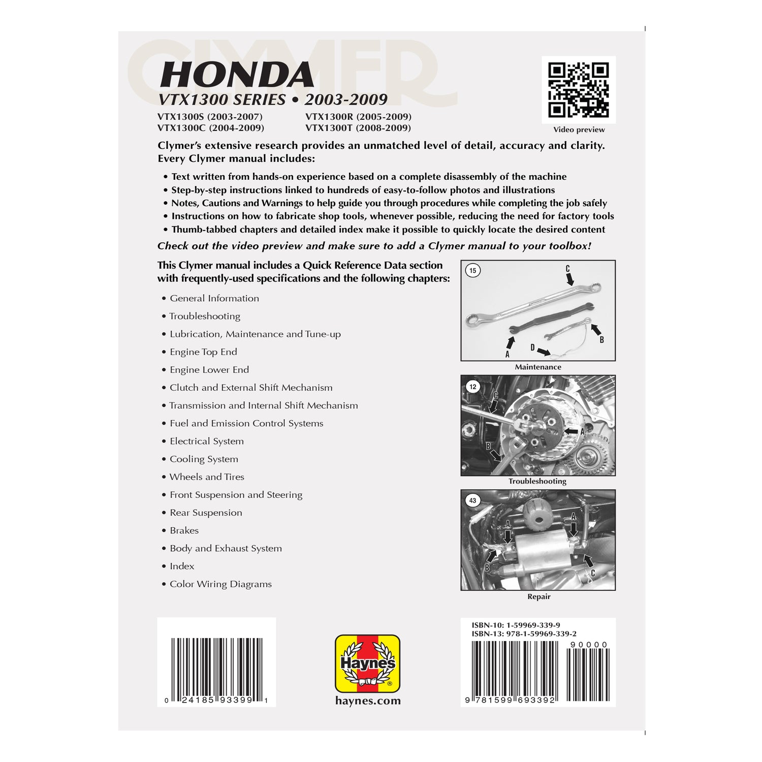 Honda VTX1300 Series Motorcycle (2003-2009) Service Repair Manual