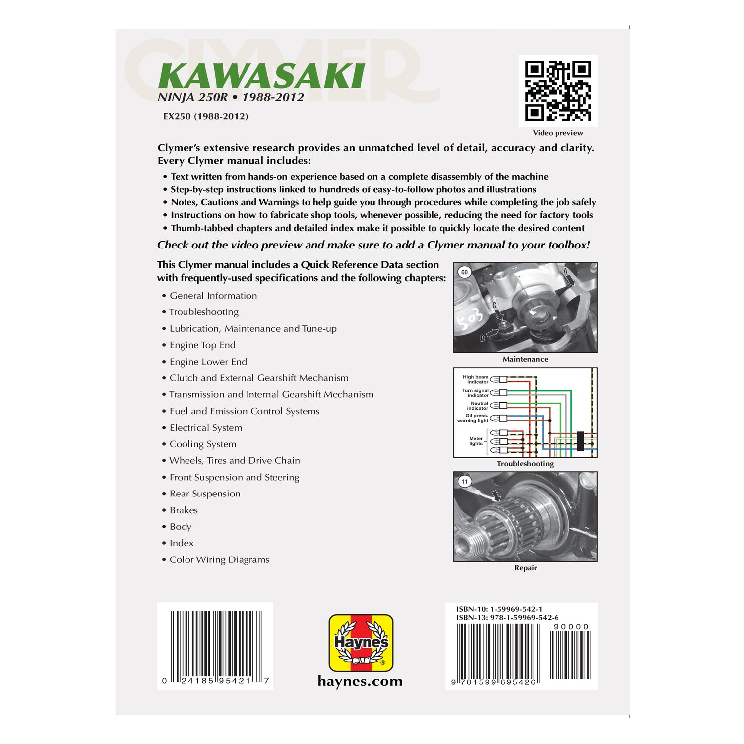 Kawasaki Ninja 250 Motorcycle (1988-2012) Service Repair Manual