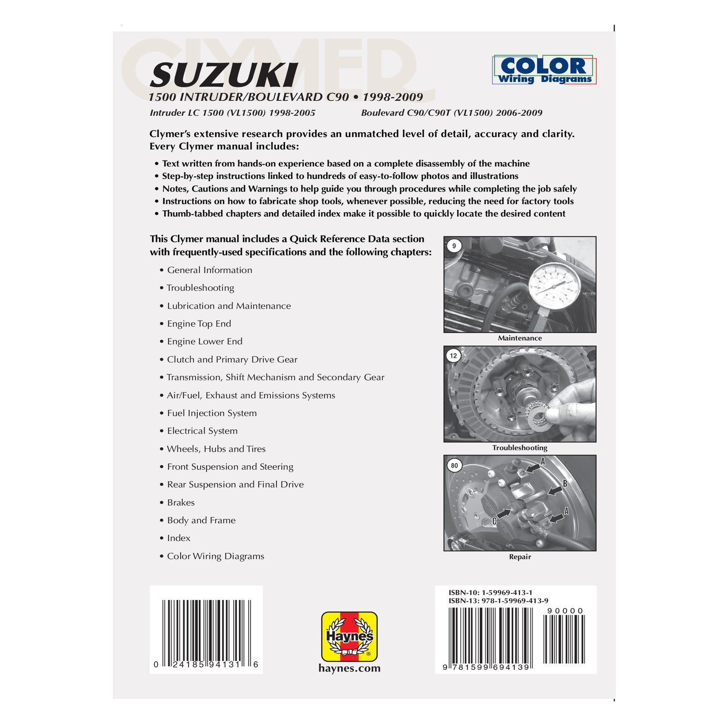 Suzuki Intruder & Boulevard Motorcycle (1998-2009) Service Repair Manual