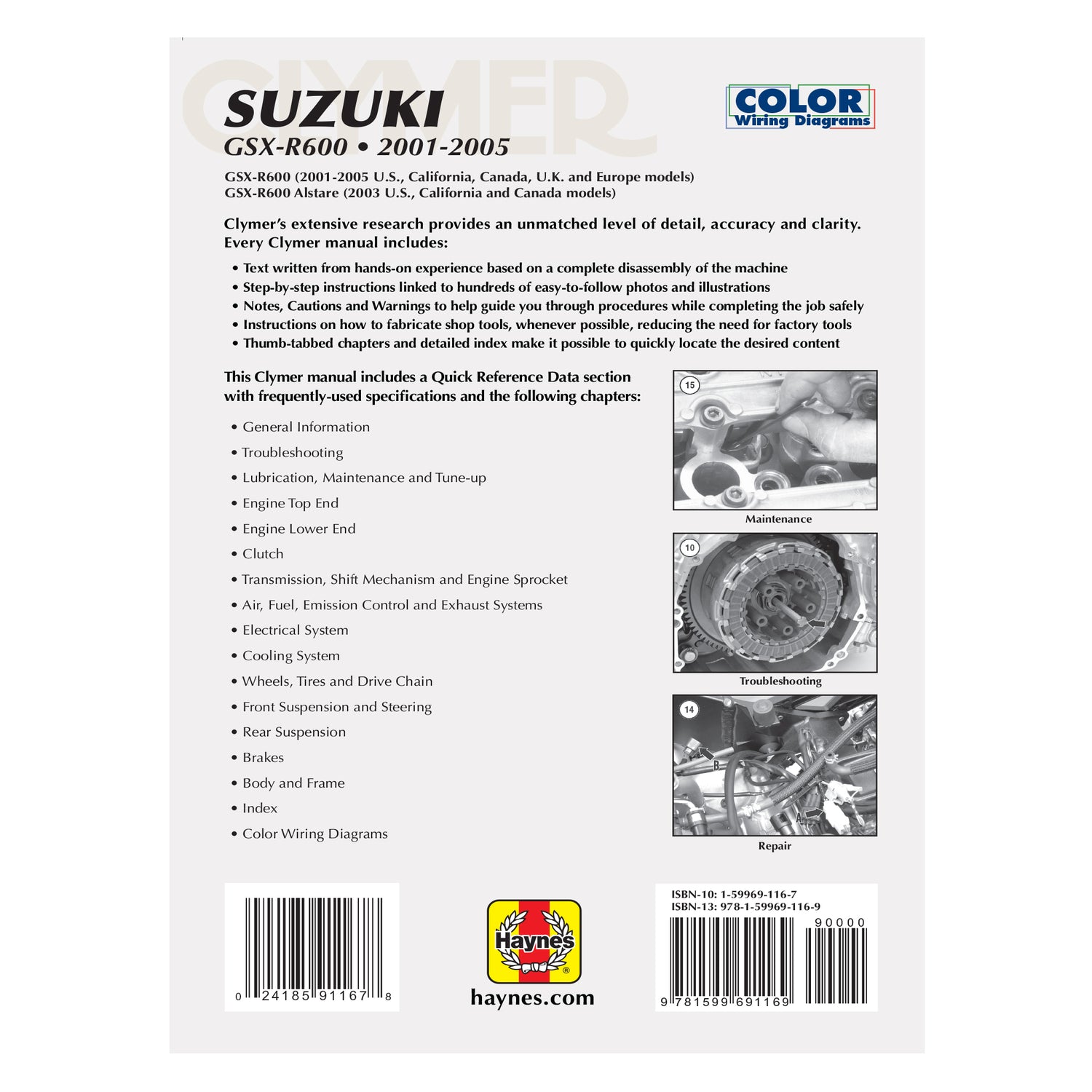 Suzuki GSX-R600 Series Motorcycle (2001-2005) Service Repair Manual