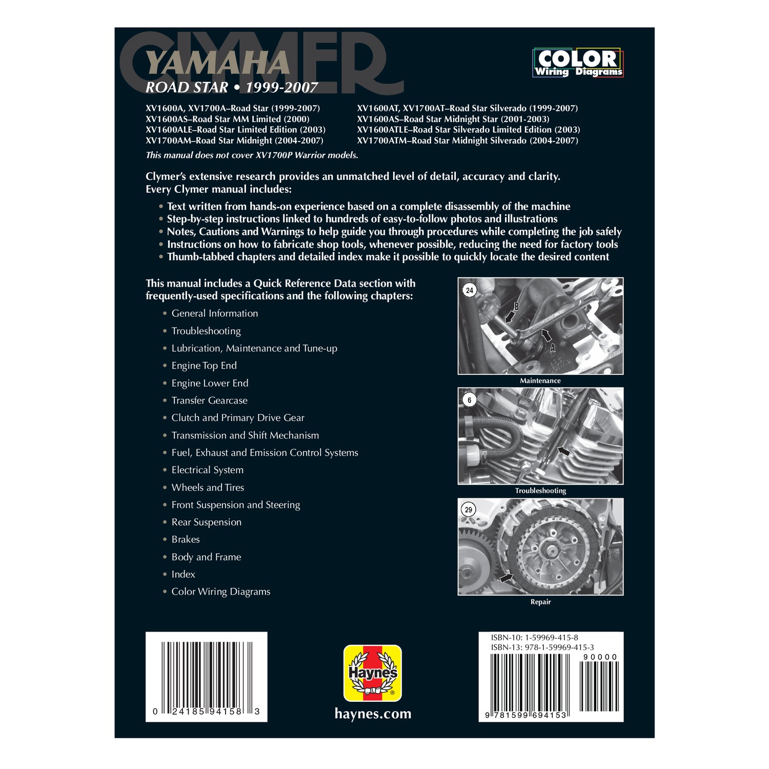 Yamaha Road Star Series Motorcycle (1999-2007) Service Repair Manual