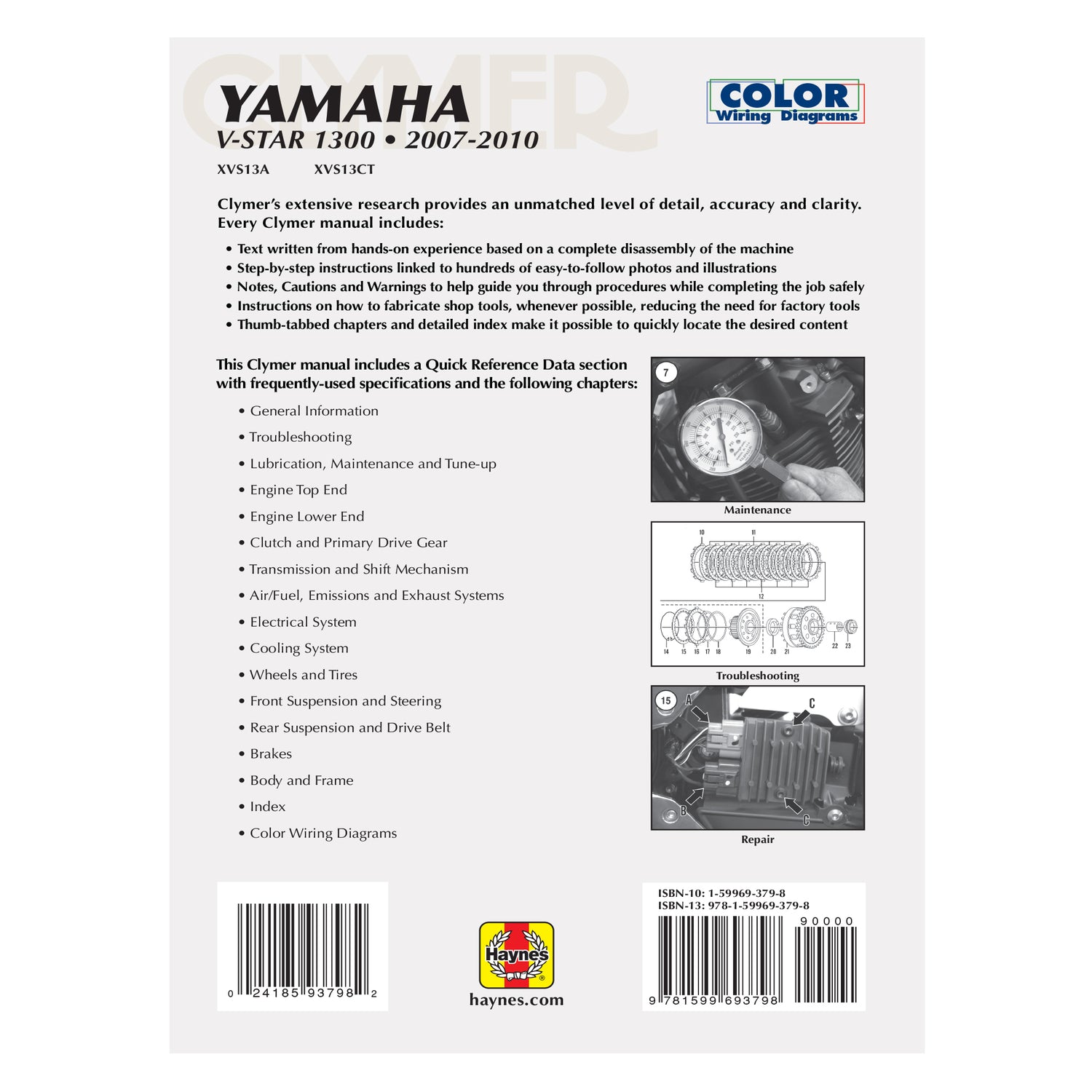 Yamaha V-Star 1300 Series Motorcycle (2007-2010) Service Repair Manual