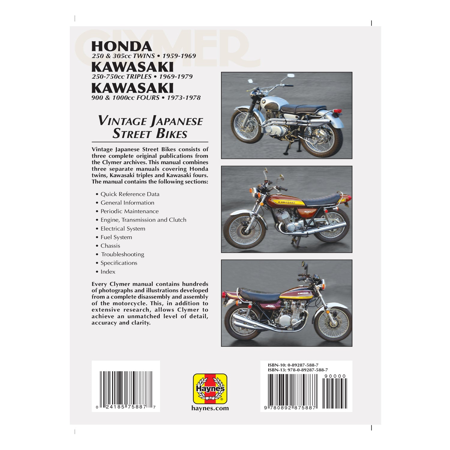 Vintage Honda & Kawasaki Street Bike Service Repair Manual