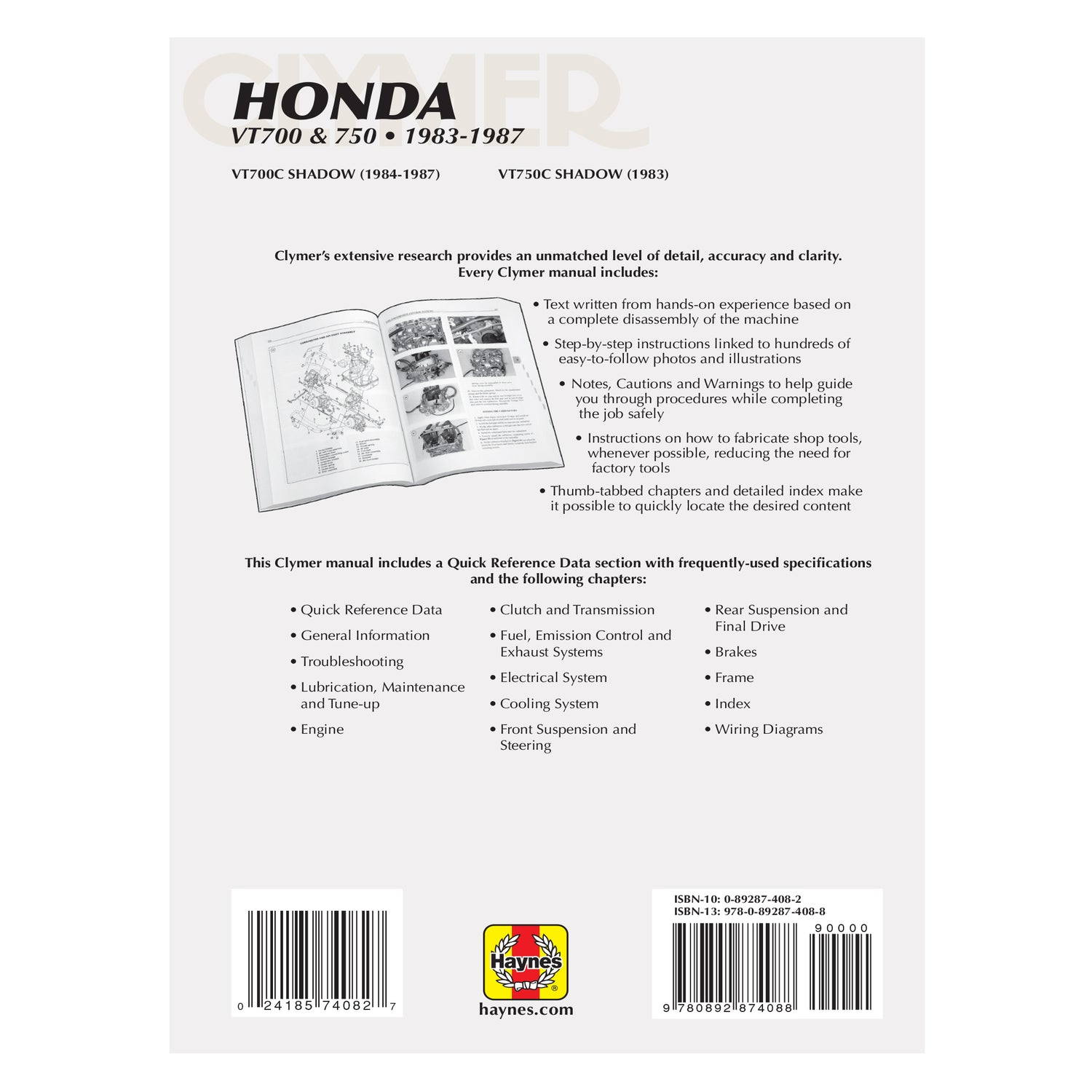 Honda VT700 & VT750 Shadow Motorcycle (1983-1987) Service Repair Manual