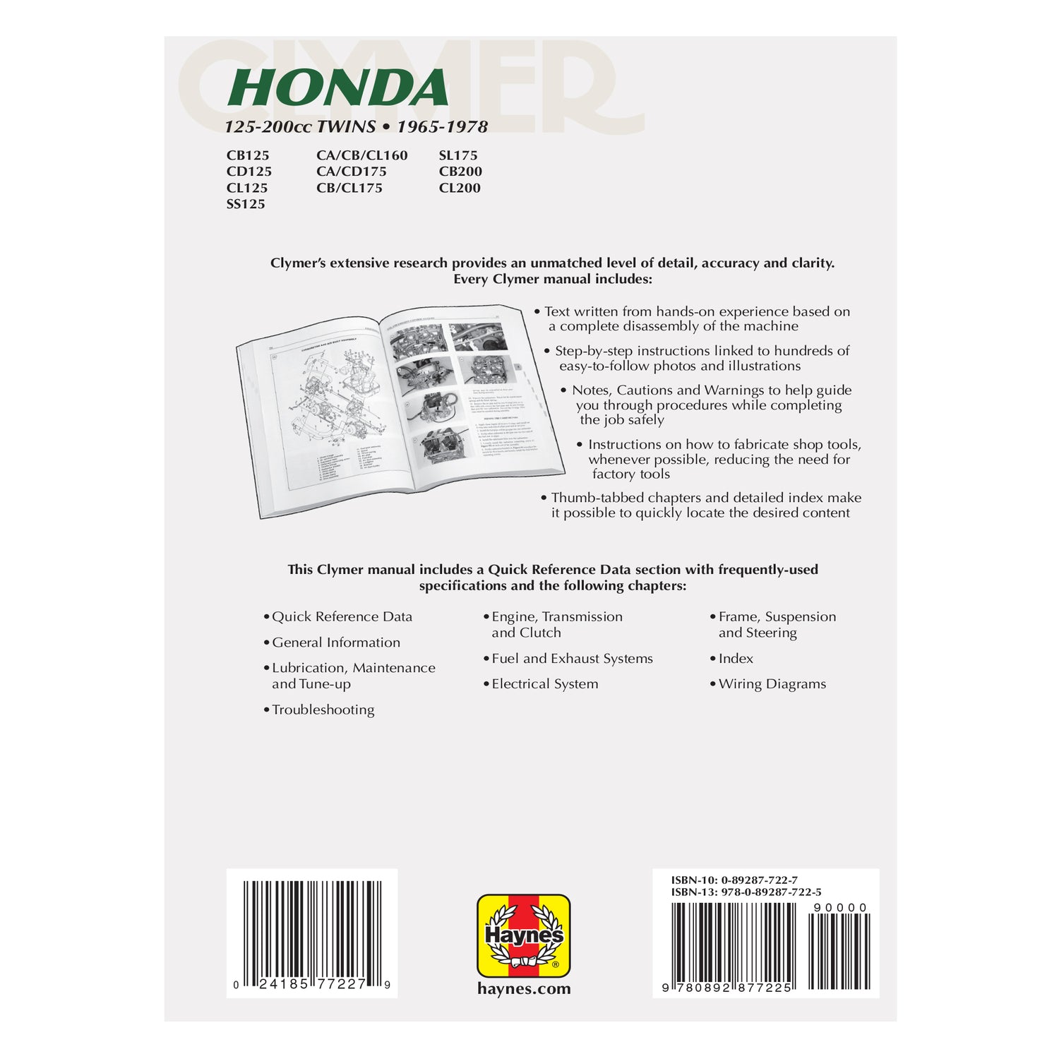 Honda 125-200cc Twins Motorcycle (1965-1978) Service Repair Manual