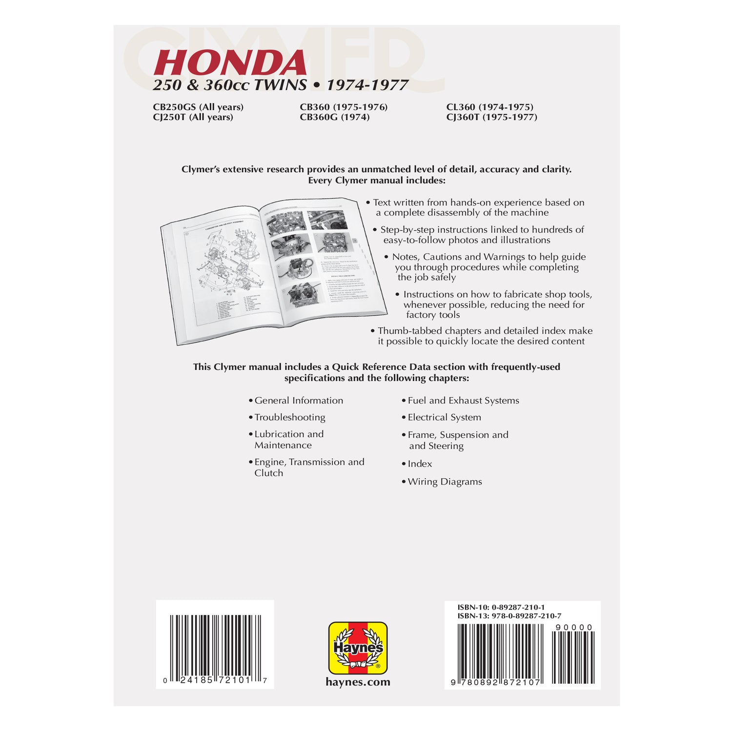 Honda 250 & 360 CC Twins Motorcycle (1974-1977) Service Repair Manual