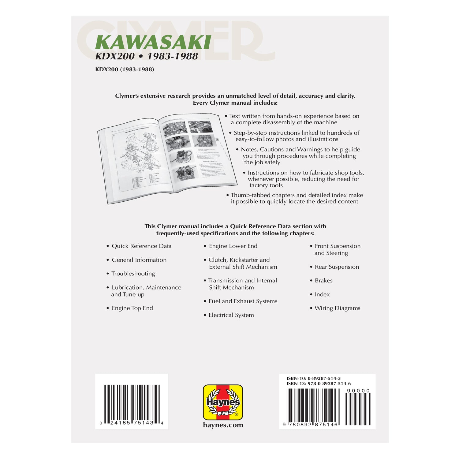 Kawasaki KDX200 Motorcycle (1983-1988 ) Service Repair Manual