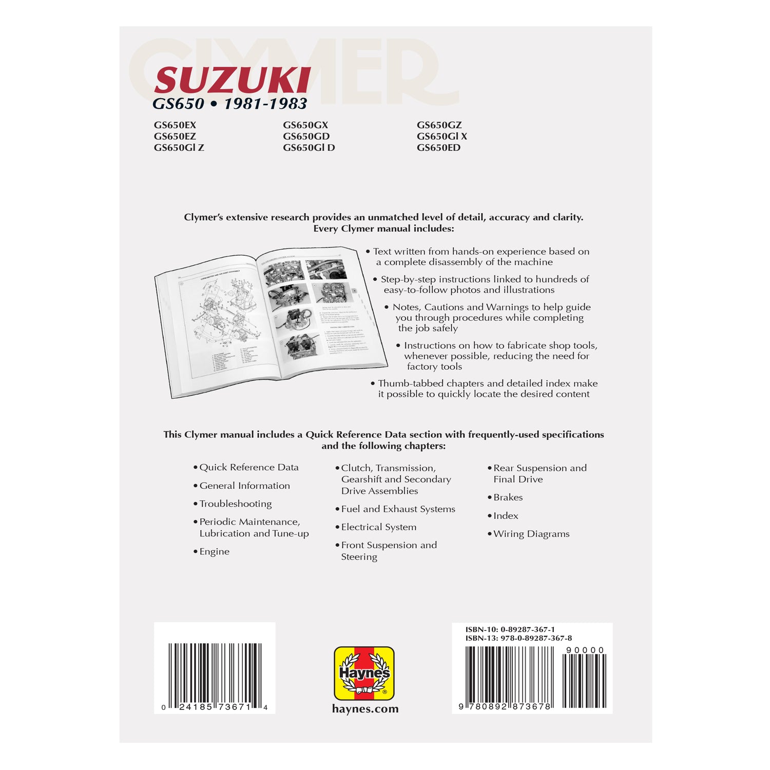 Suzuki GS650 Motorcycle (1981-1983) Service Repair Manual