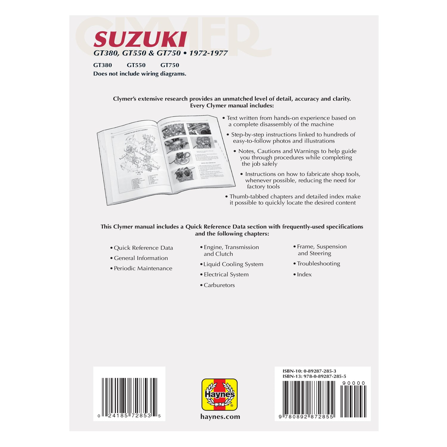 Suzuki GT380/550/750 Motorcycle (1972-1977) Service Repair Manual