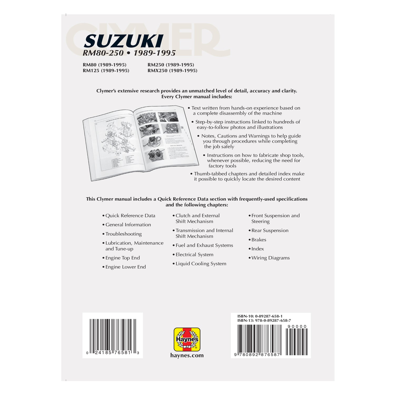 Suzuki RM80-250 Motorcycle (1989-1995) Service Repair Manual