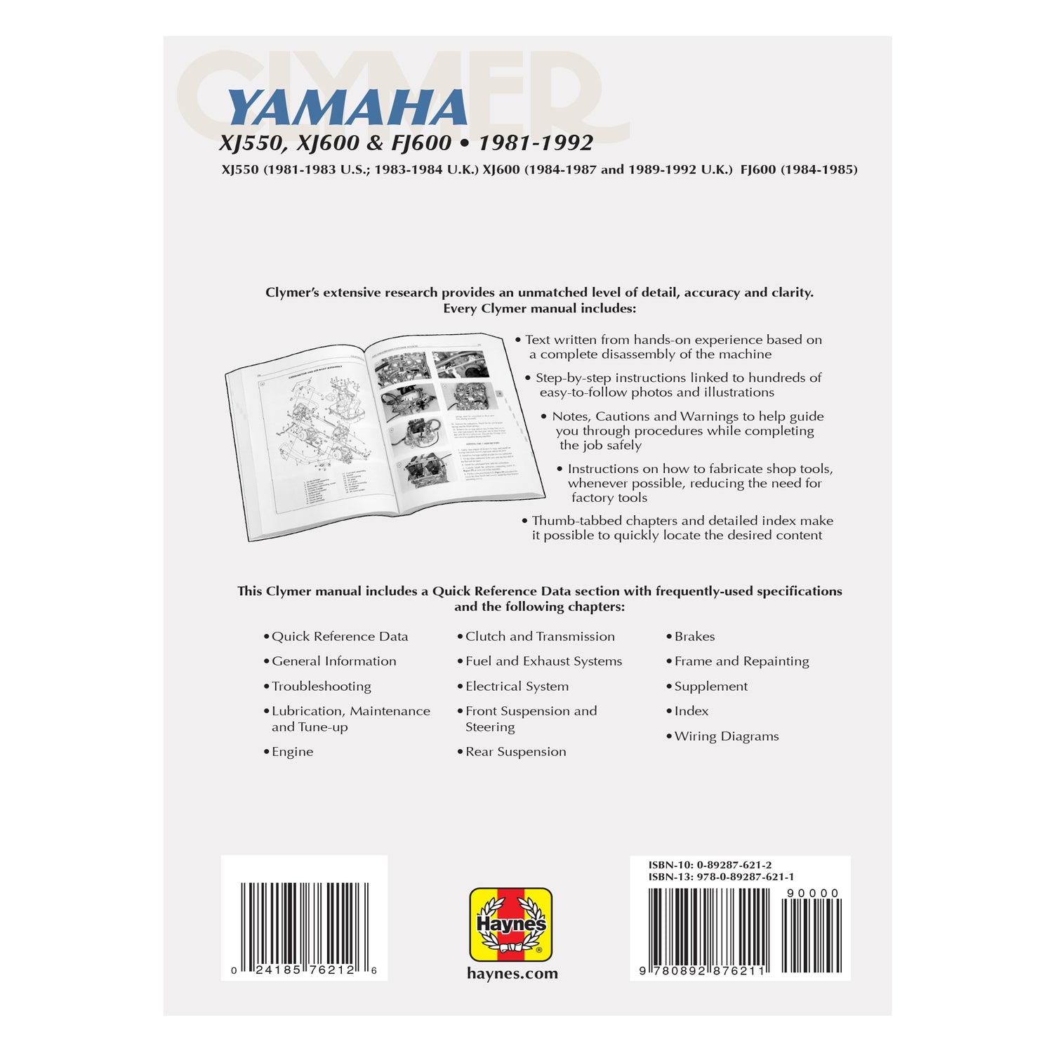 Yamaha XJ550, XJ600 & FJ600 Motorcycle (1981-1992) Service Repair Manual