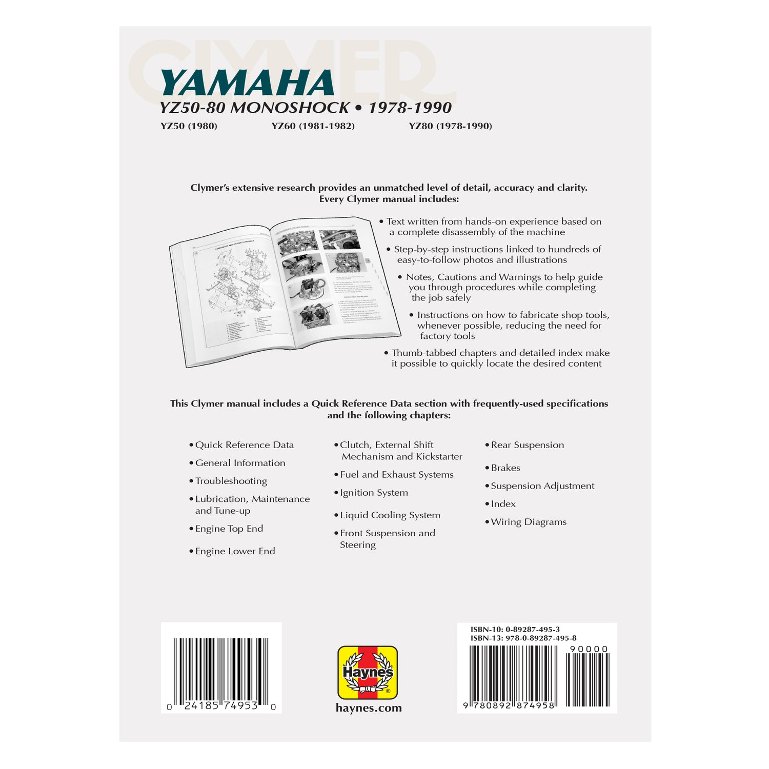 Yamaha YZ50-80 Monoshock Motorcycle (1978-1990) Service Repair Manual