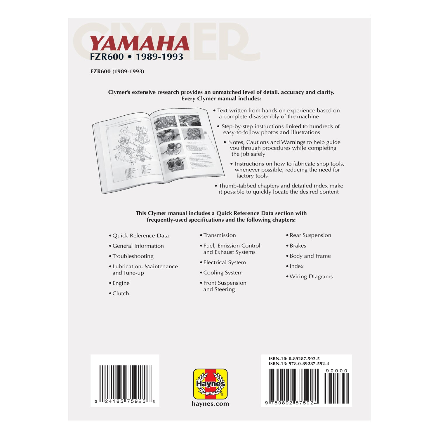 Yamaha FZR600 Motorcycle (1989-1993) Service Repair Manual