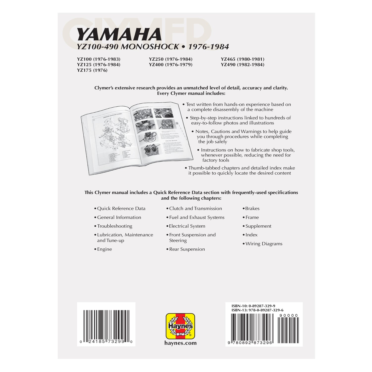 Yamaha YZ100-490 Monoshock Motorcycle (1976-1984) Service Repair Manual