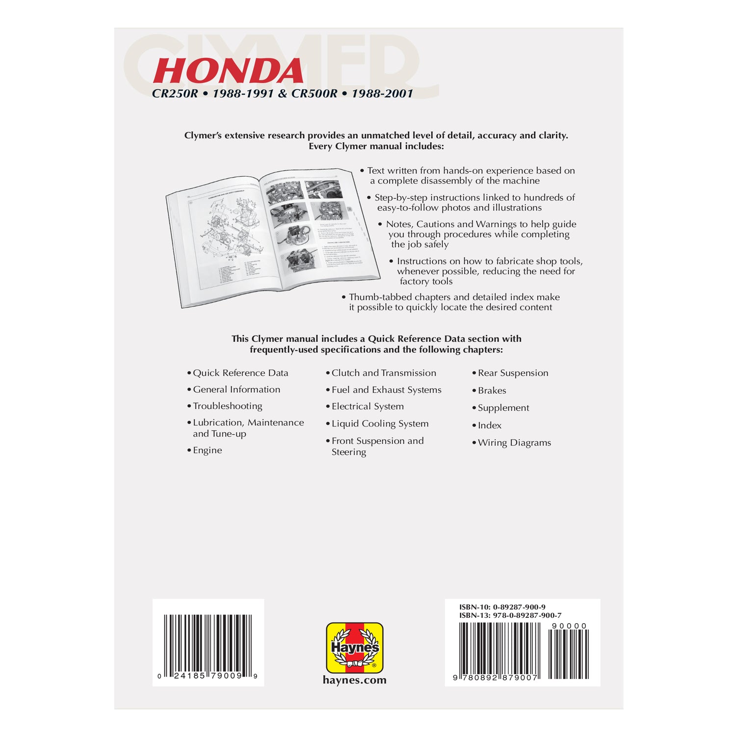 Honda CR250R (1988-1991) & CR500R (1988-2001) Motorcycle Service Repair Manual