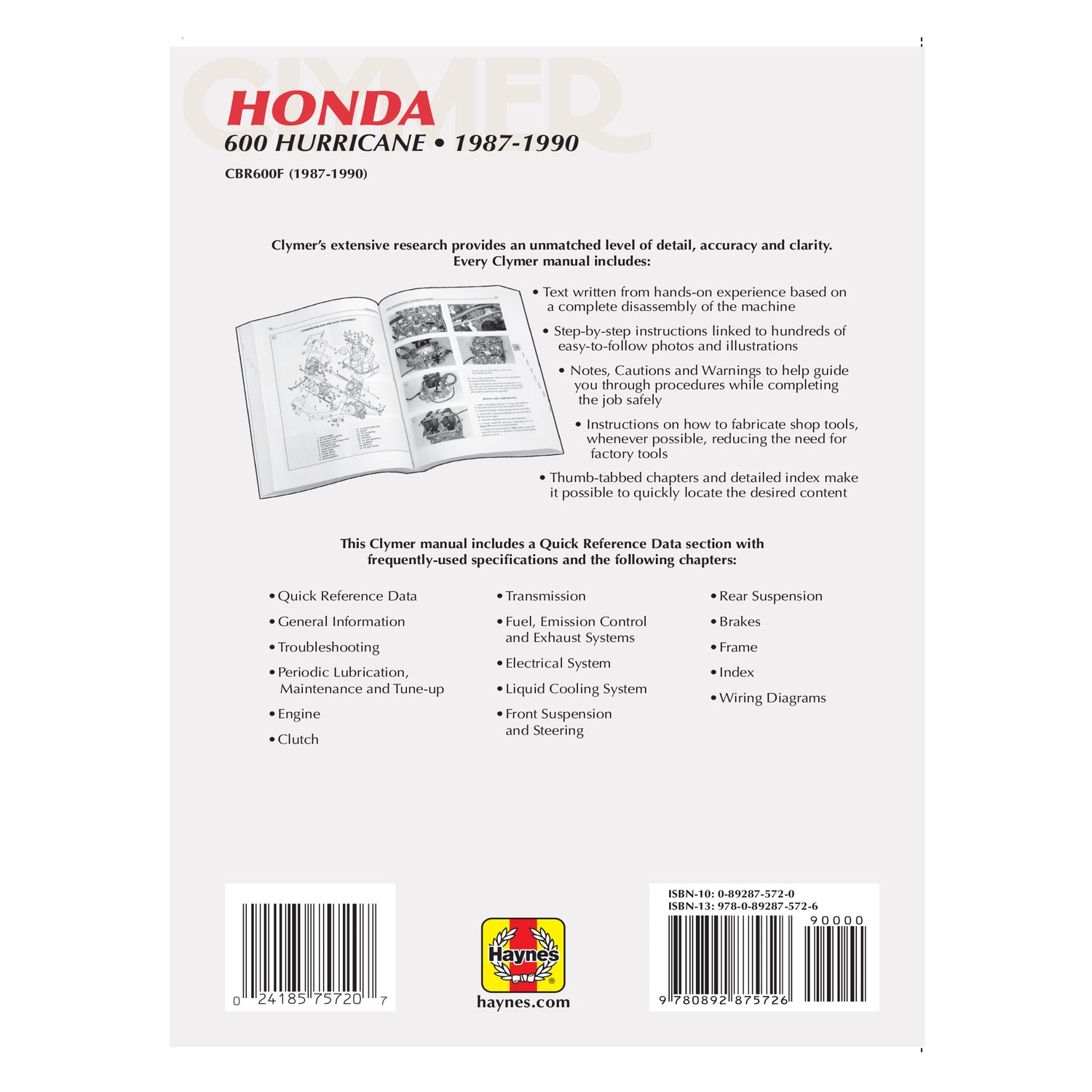 Honda CBR600F Hurricane Motorcycle (1987-1990) Service Repair Manual