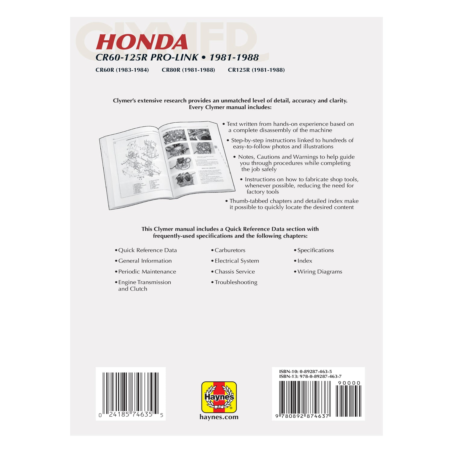 Honda CR60-125R Pro-Link Motorcycle (1981-1988) Service Repair Manual